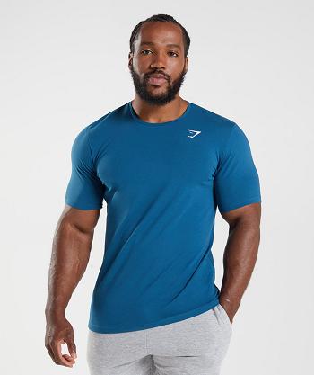 T Shirts Gymshark Essential Hombre Azules | CO 3302UZG